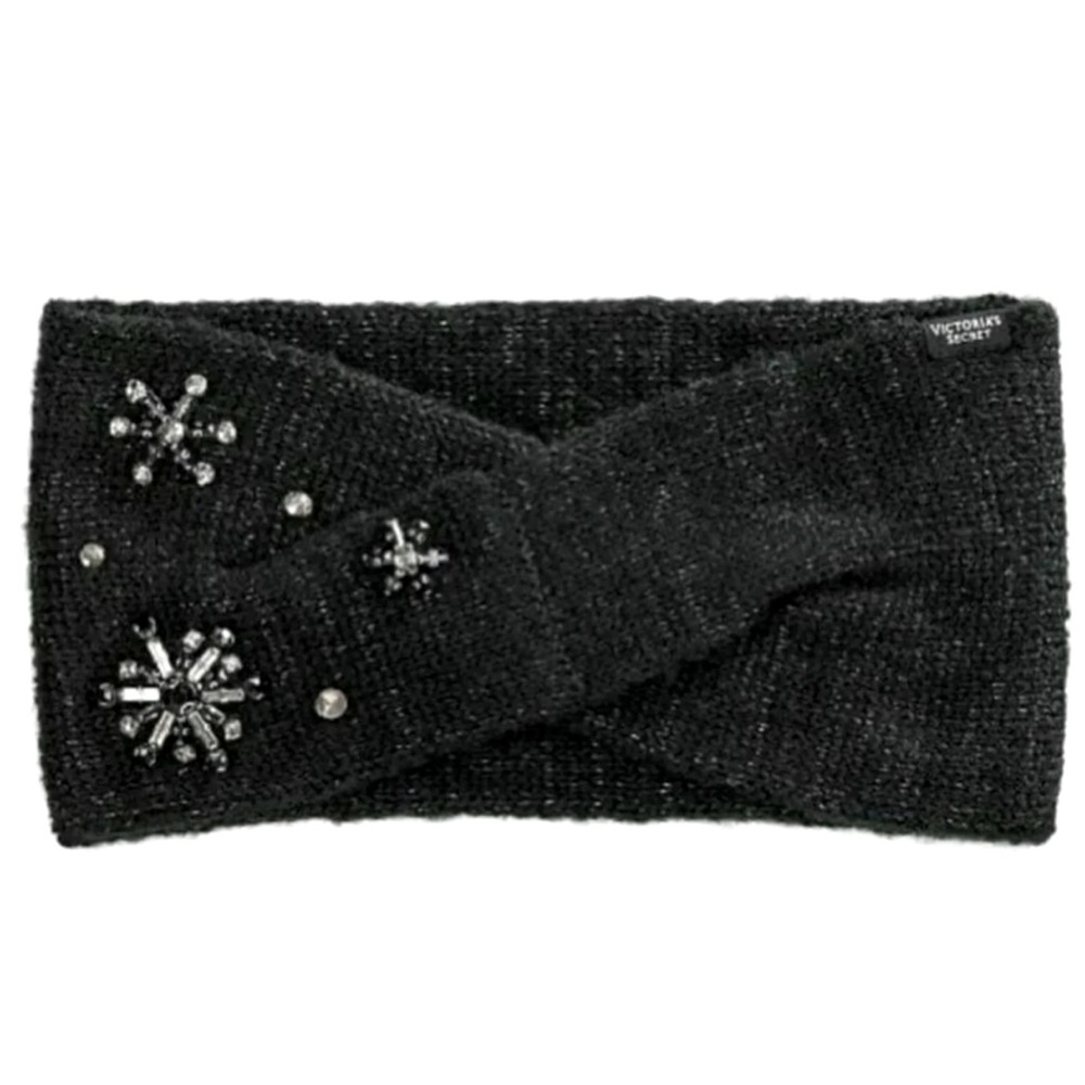 Victoria's Secret Winter Angel Black Snowflake Sparkle Headband